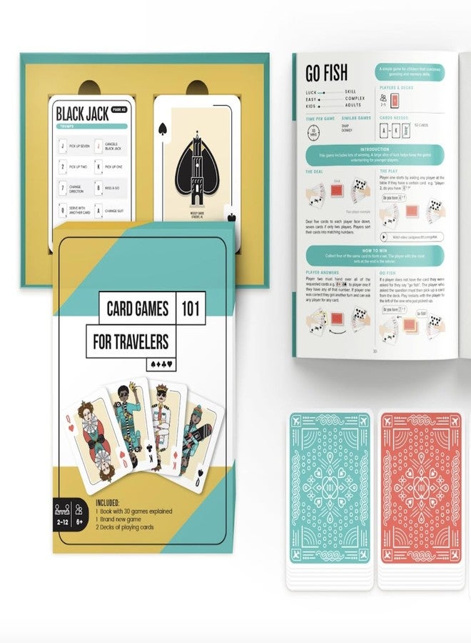 CardGames101 ألعاب ورق للمسافرين | 30 لعبة كلاسيكية ممتعة ومجموعتان مخصصتان | هدية مثالية للأطفال (4 سنوات فأكثر) والمسافرين | هدية رائعة لأمسيات الألعاب العائلية - Image 4